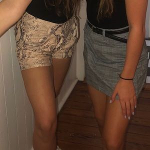 soft velvety snake skin print shorts